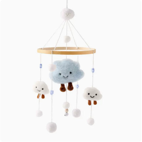 Cloud Baby Hair Ball Children's Room Decoration Baby Bed Pendant Soothing Bed Bell