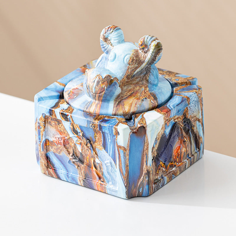 Ceramic Ashtray With Lid Home And Office Decoration