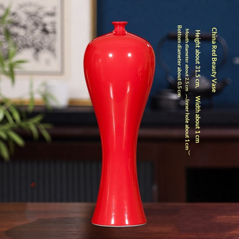 Ceramic Beauty Vase With Colored Glaze Flower Vase And Floral Arrangement Holder