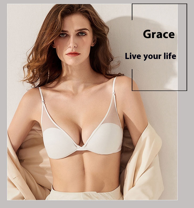 Wireless Beauty Back Underwear Bra U-shaped Mesh