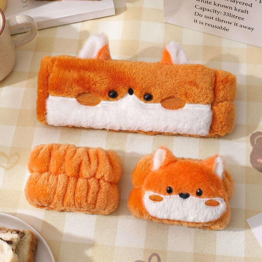Non-slip Makeup Plush Hairband With Embroidery