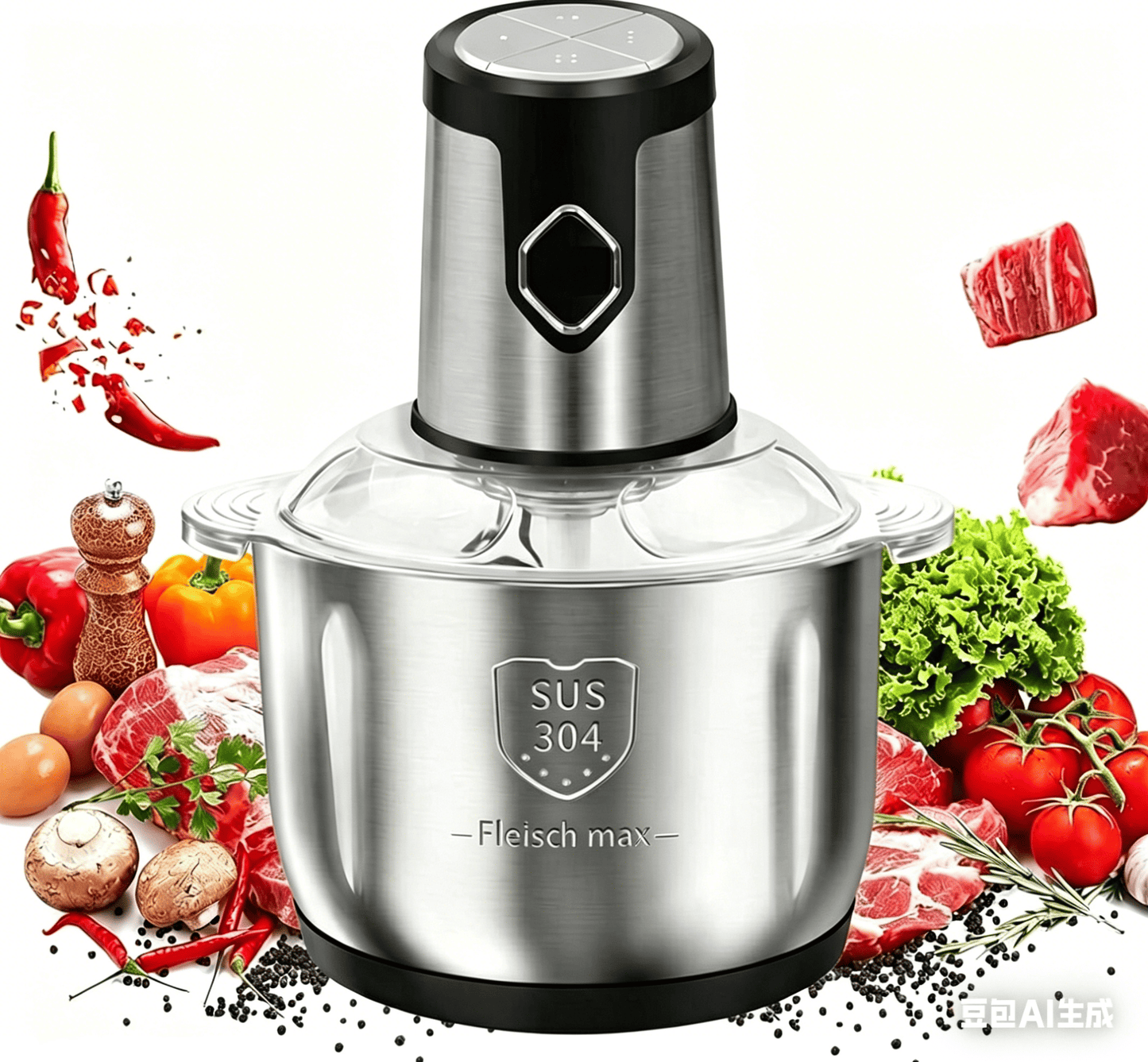 5L Stainless Steel Bowl Kitchen Meat Grinder Electric Meat Grinder Chopper