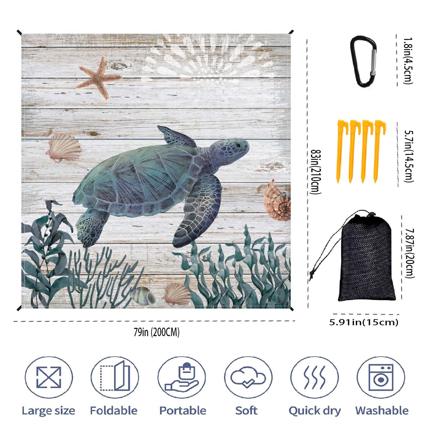 Beach Mat With Digital Print For Outdoor Picnics