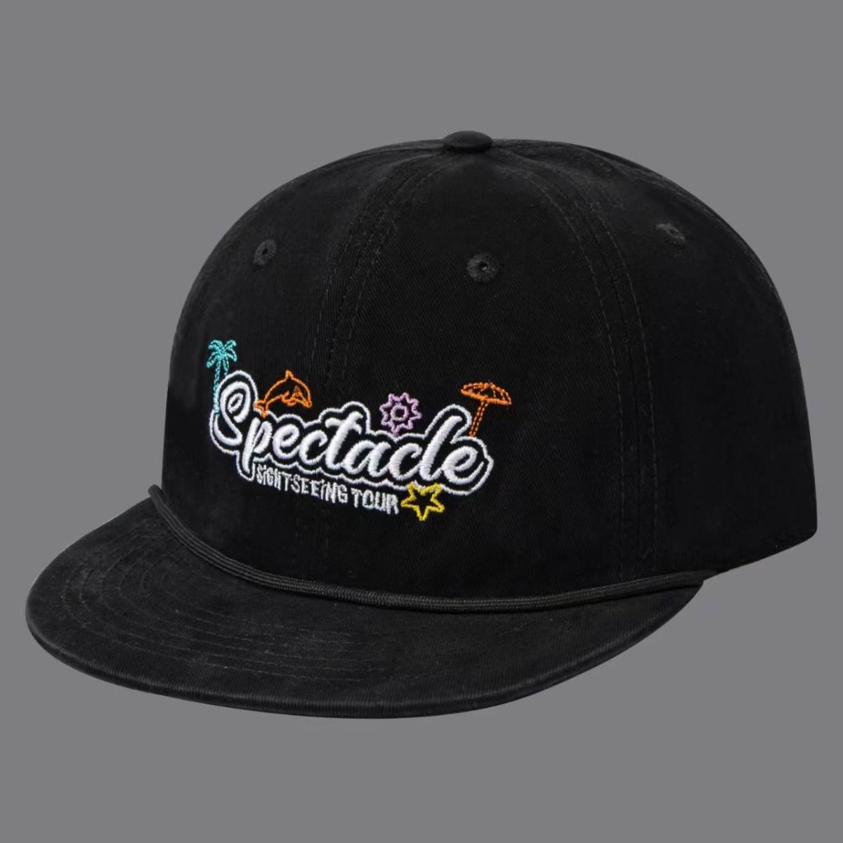 Vacation Style Washed Vintage Embroidery Lettered Banded Rope Brimmed Baseball Cap Suitable For Seaside Trips, Commuting And Travel.