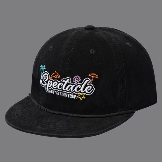 Vacation Style Washed Vintage Embroidery Lettered Banded Rope Brimmed Baseball Cap Suitable For Seaside Trips, Commuting And Travel.