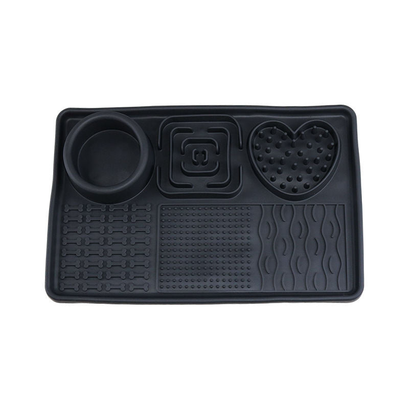 Multifunctional Solid-Color Silicone Pet Feeding Bowl