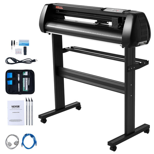 Vinyl Cutter Machine, 34in Offline Bluetooth Cutting Plotter Machine, 400in/10m Steel Roller Shaft Adjustable Speed Force, SignMaster Software Tool DIY Craft Kit For Sign Making Windows & Mobile