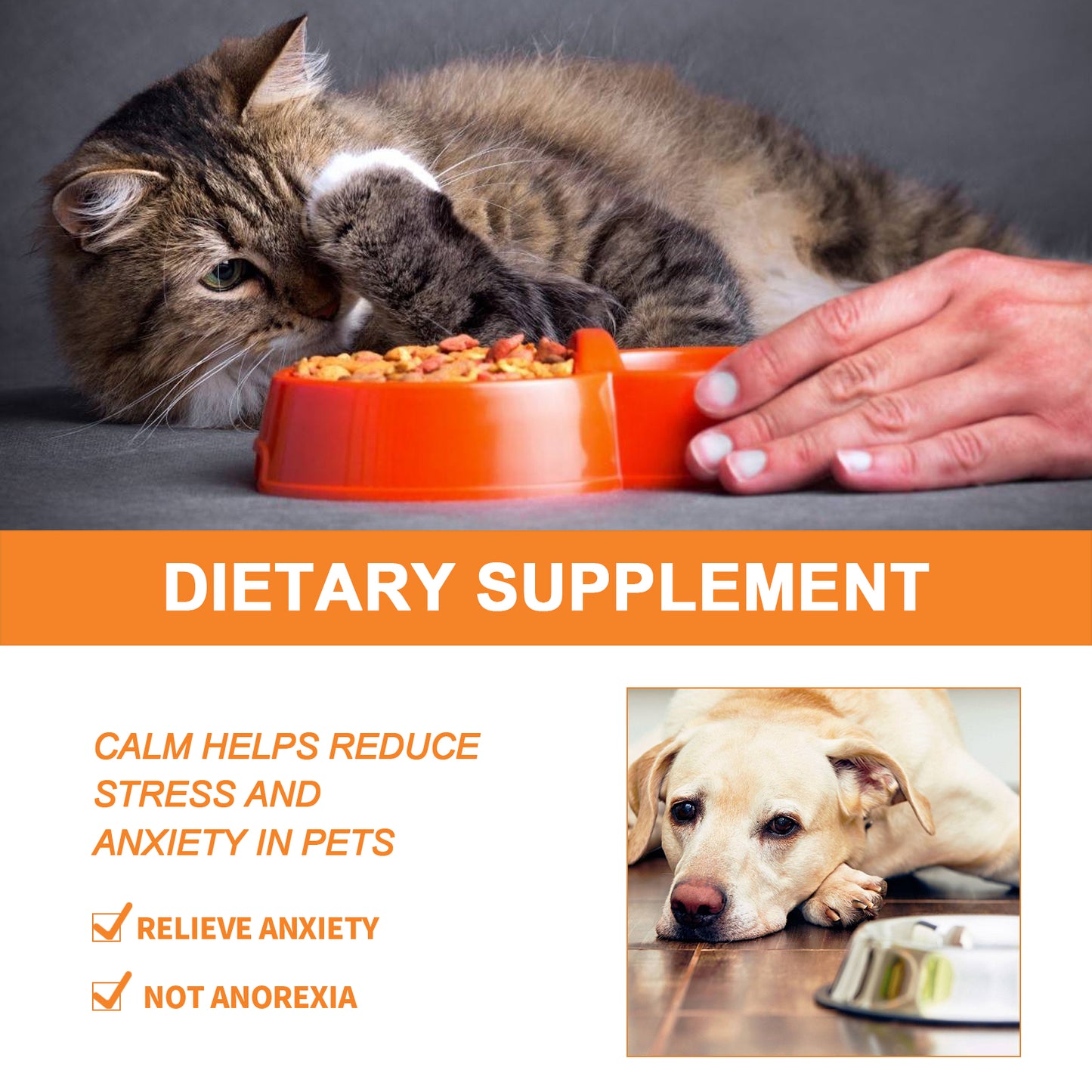 Pet Calming Hemp Oil For Dogs & Cats, Natural Anxiety Relief Supplement, Improve Appetite & Support Pet Health, 30ml