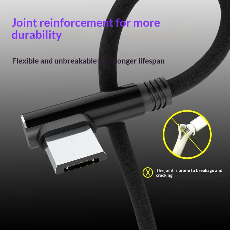 Double-bend Cotton Fabric Phone Charging Data Cable