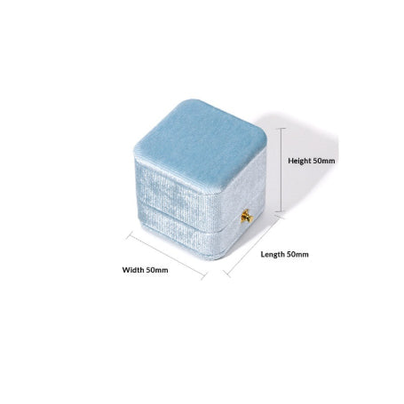 Korean-style Velvet Ring Box With Hidden Buttons Square Shape