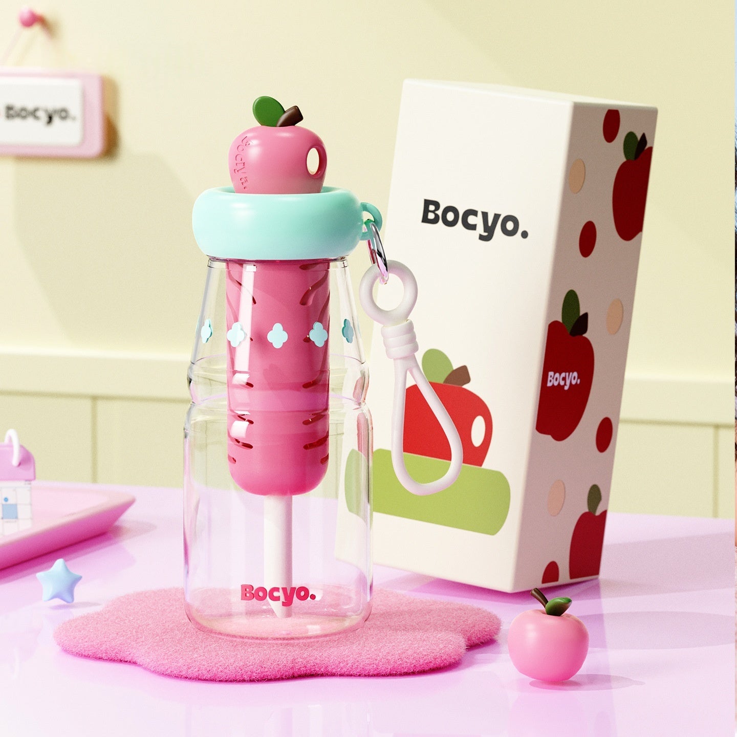 New-style Student Drinking Cup With A Straw And Separate Tea Compartment For School Use