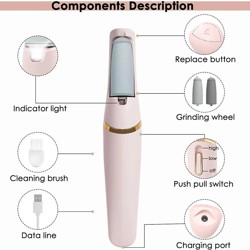 Electric Foot Grinder USB Charging 2-speed Adjustment Peeling