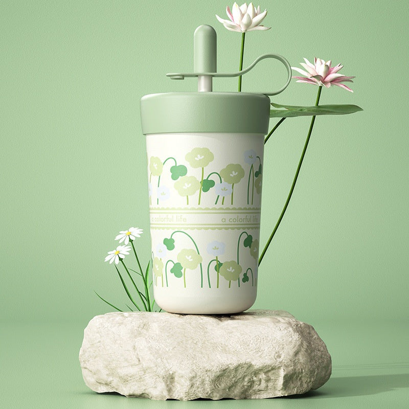 Insulation And Cooling Straw Ceramic Inner Liner Insulated Cup