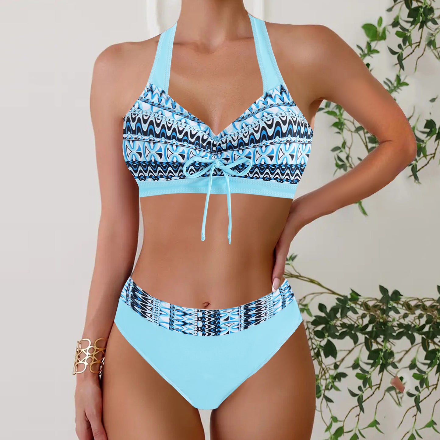 Printed Top Womens Casual Fashion Bikini Swimsuit New Arrival Plus-Size Swimwear