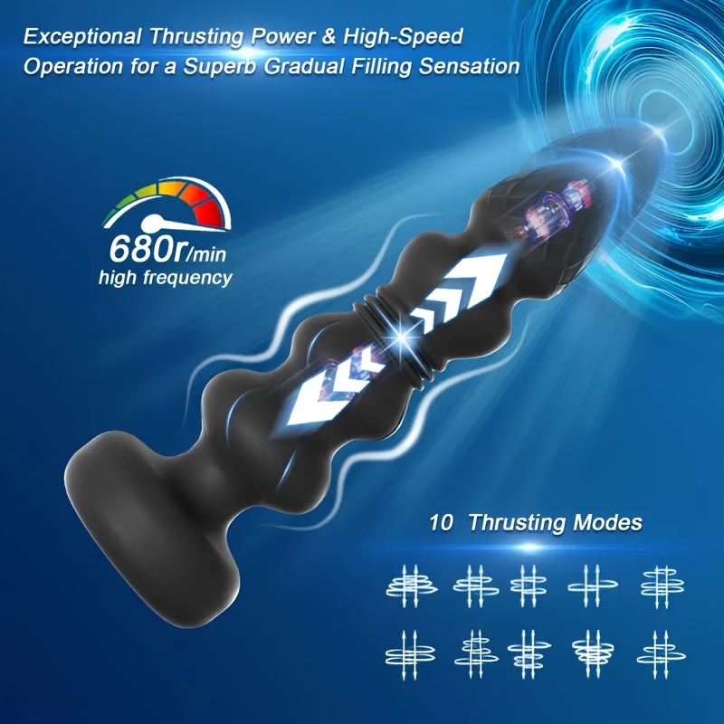 Anal Toys Sex Toy Vibrating Butt Plug G Spot Vibrator Dildo, Anal Beads With Vibrating & Thrusting Prostate Massager For Men Women, Anal Sex Toys For Male And Female Valentine's Day Christmas Gifts