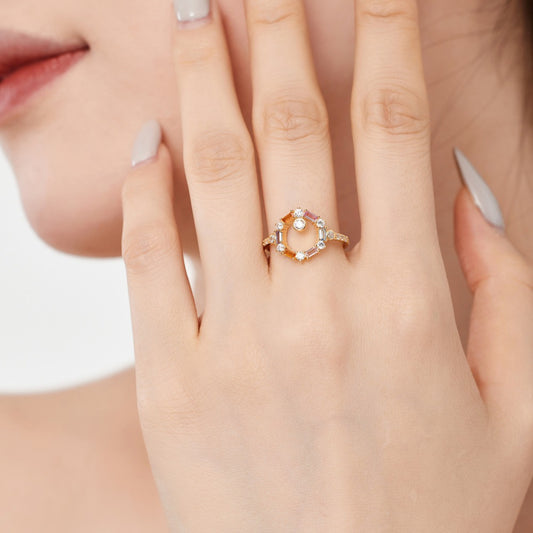 Women's Korean-style Light Luxury S925 Sterling Silver Ring Exquisite Geometric Ring