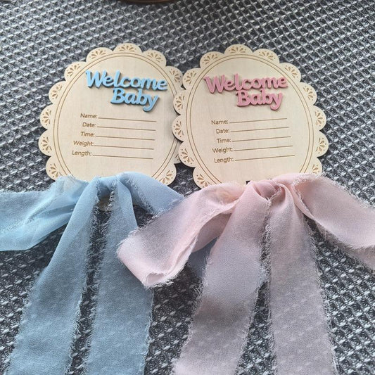 Baby Birth Keepsake Wooden Home Decor Ornament DIY Nursery Decoration