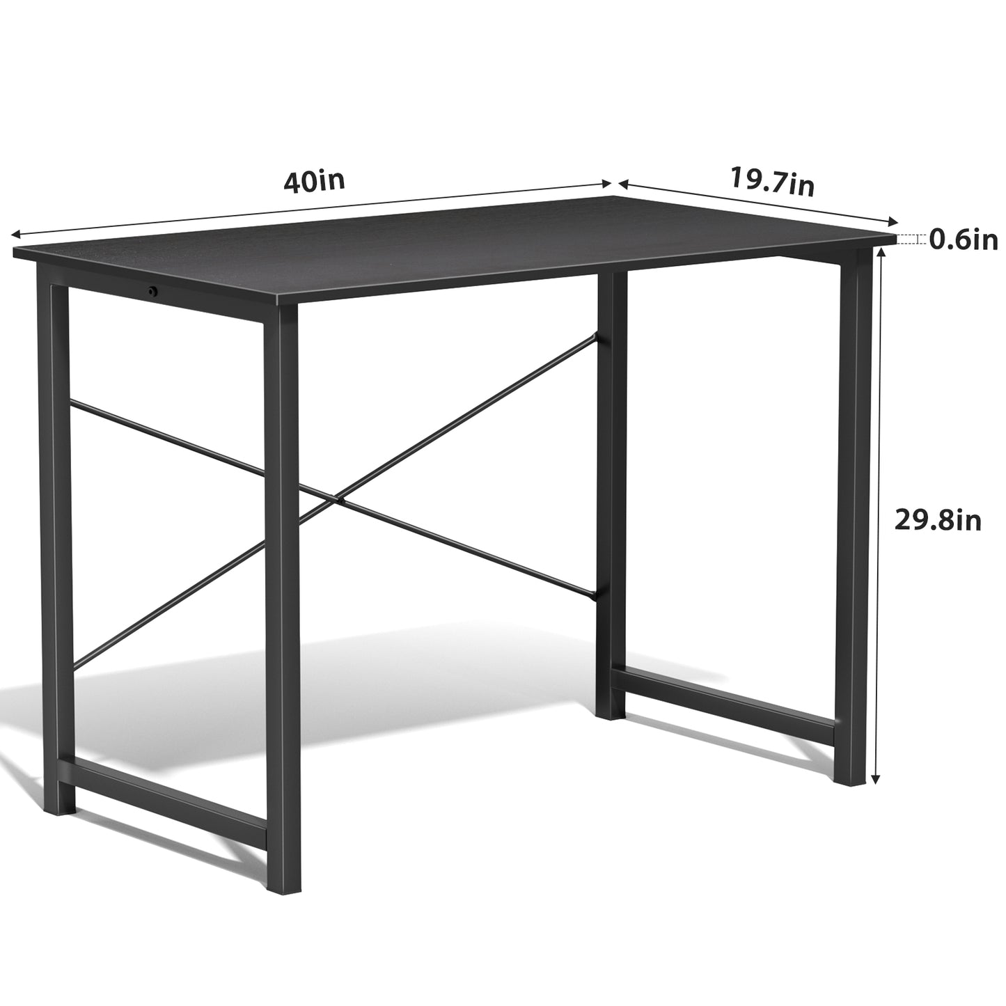 Computer Desk For Home Office, Modern Study Work Table Simple Style For Bedroom, Writing Desks With X-Shaped Reinforcement, Rust