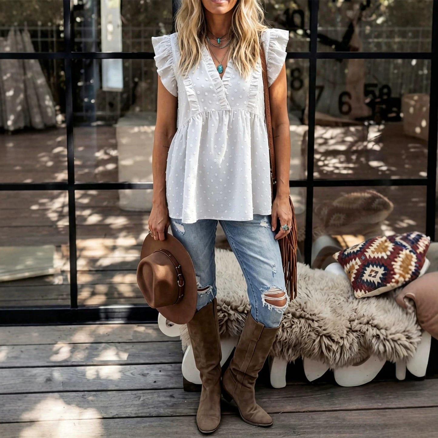 Summer New Resort-style V-neck Short-sleeve