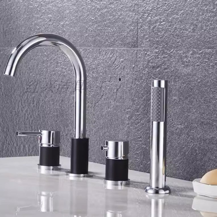Copper Split-Body Vertical Four-Hole Bathtub Faucet