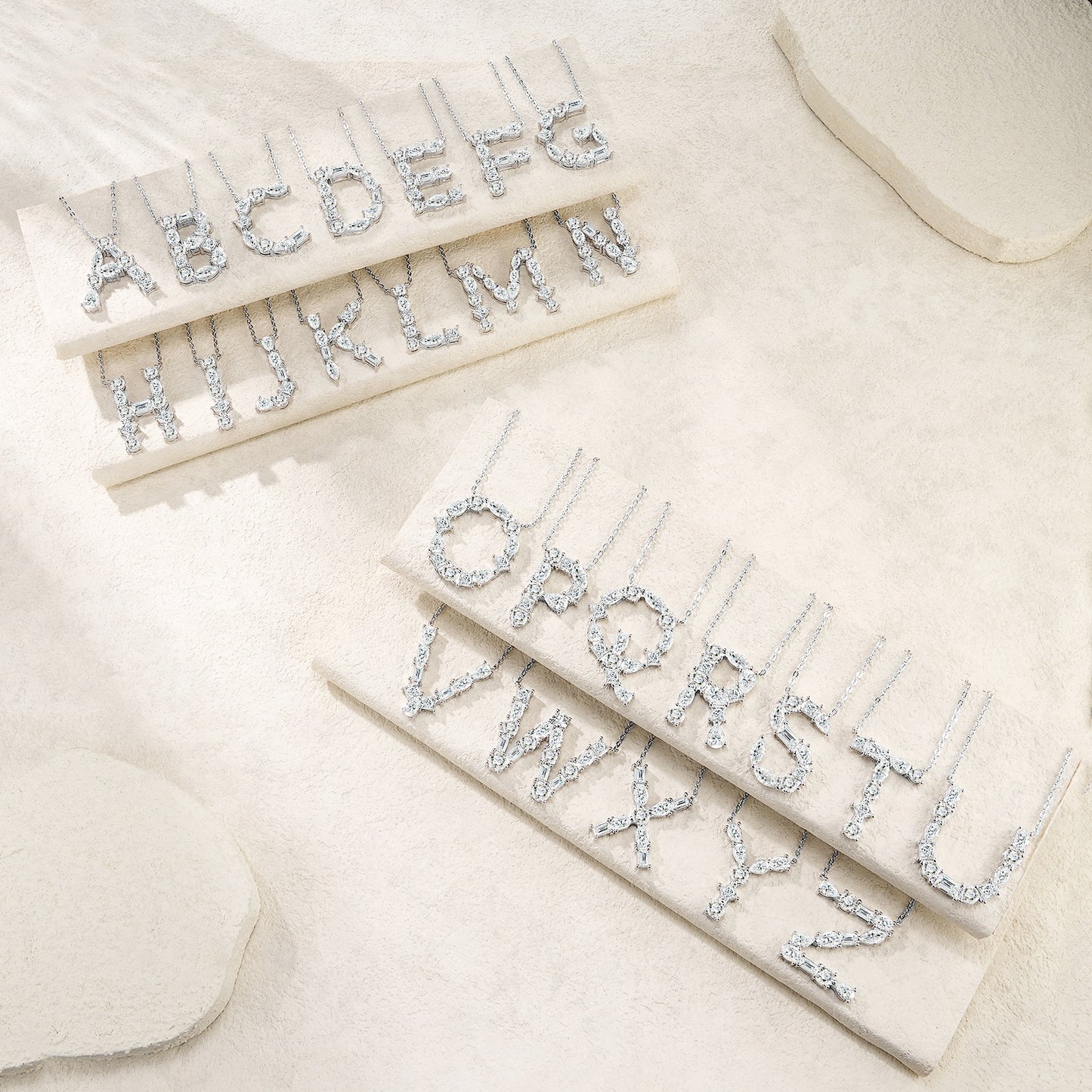 A Luxurious And Fashionable Light Luxury Trend Jewelry Silver Necklace Pendant Featuring 26 Letters - K Set With Top-quality Moissanite, Made Of S925 Silver Electroplated With Platinum.