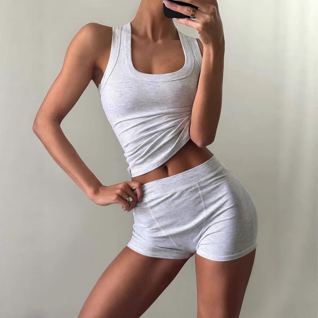 Yoga Sports Style Sling Vest Two-piece Set For Women