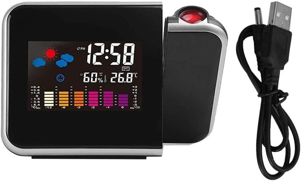 Smart Alarm Clock Digital LED Projector Temperature Time Projection LCD Display