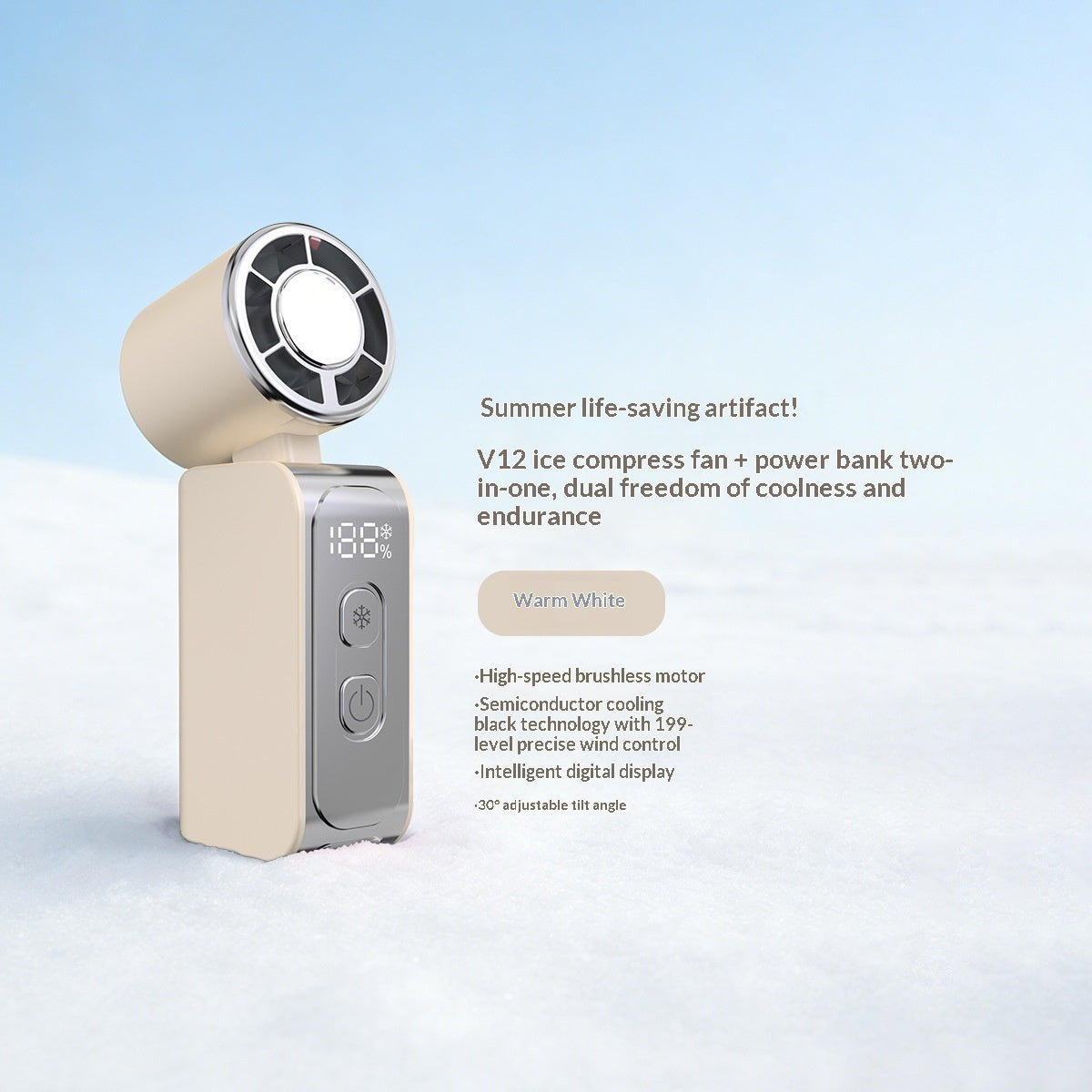 Dual-Use Semiconductor Cooling Ice Pack Portable USB Powerful Fan