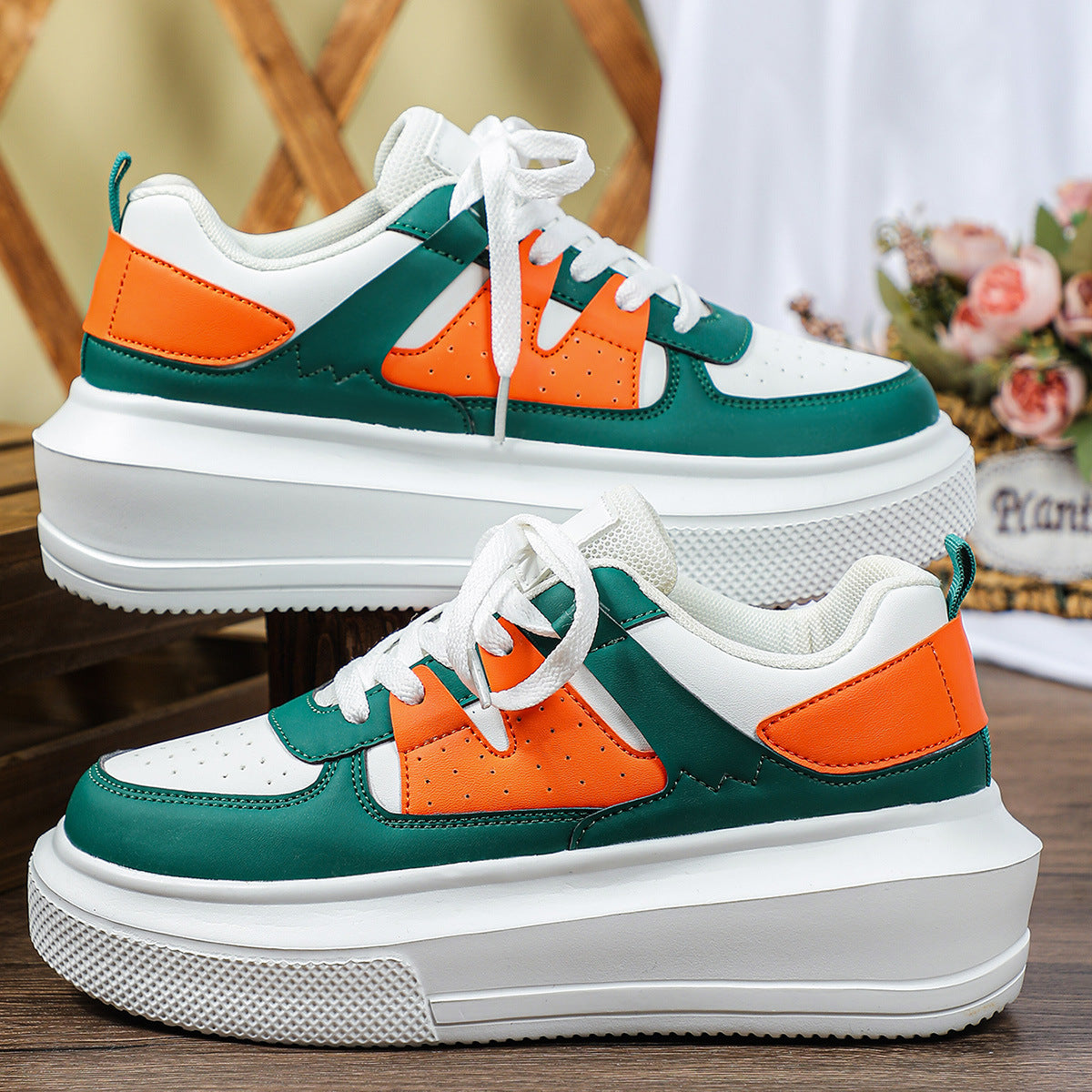 Platform Fashion Sneakers Lace-up Casual Sports Shoes