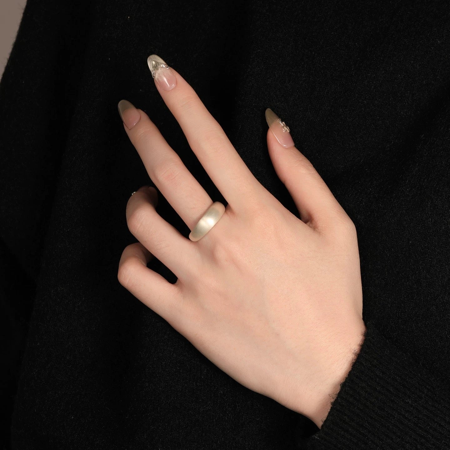 1pc 999 Sterling Silver Brushed Open Band Ring, Minimalist & Cool Style, Perfect For Daily, Dating & Gifting, Ideal Valentine's Gift