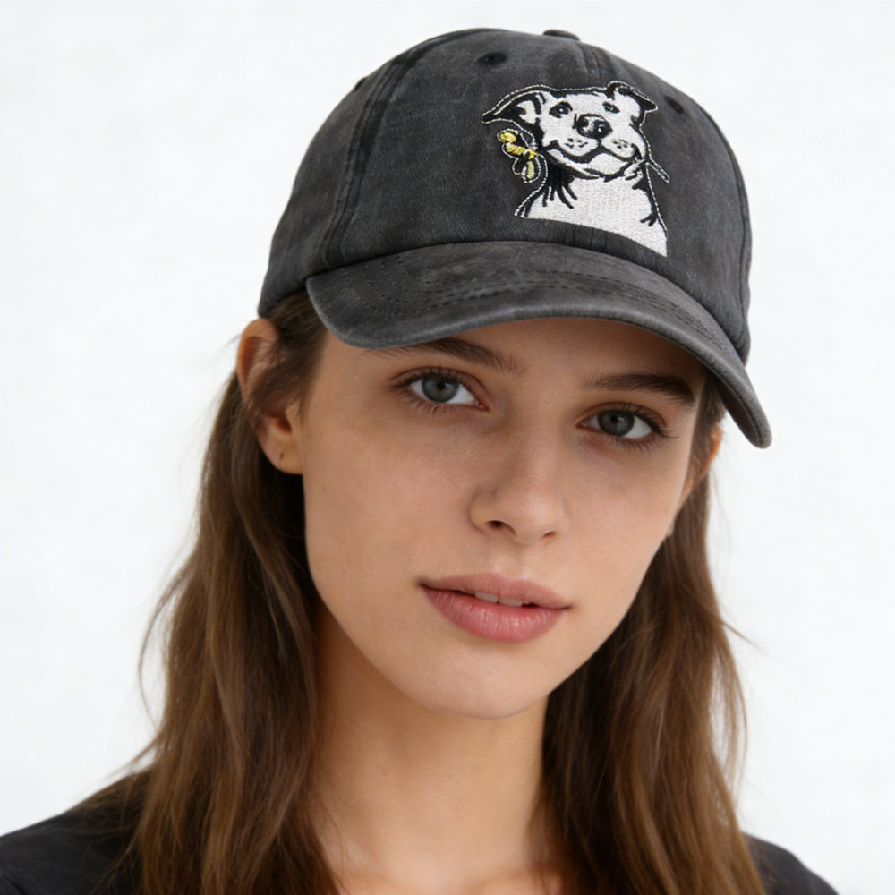 Dog Lover Gifts For Women Men, French Hat, Denim Adjustable Embroidered Dog Dad Baseball Cap