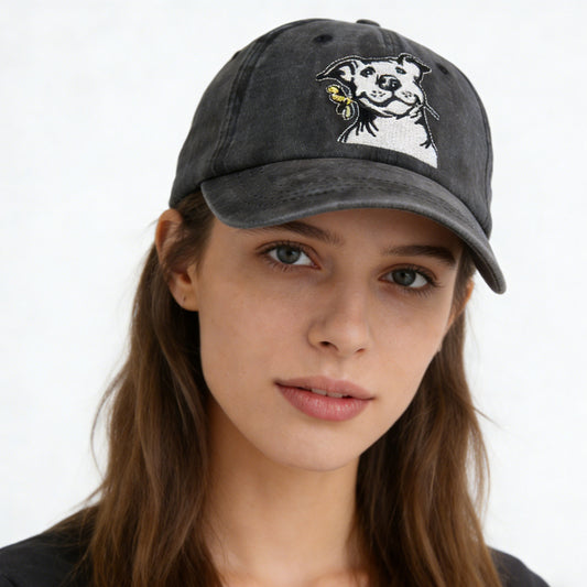 Dog Lover Gifts For Women Men, French Hat, Denim Adjustable Embroidered Dog Dad Baseball Cap