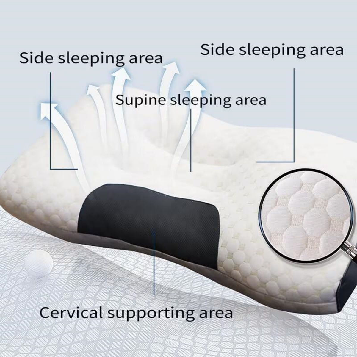 2PCS Soft Massage Neck Pillow For Sleeping, Adjustable Ergonomic Contour Support Pillow, High Quality Pillow Core, Removable Cover