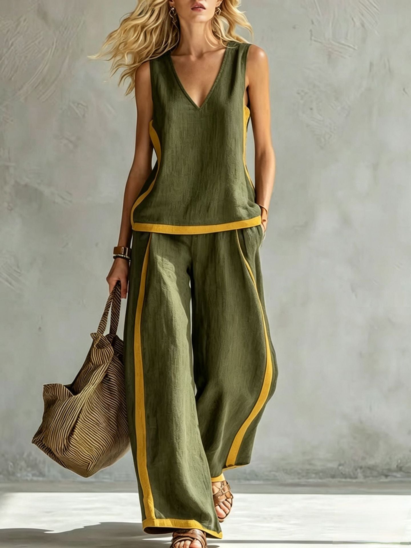 Women's Fashion Casual Wide-leg Pants Suit