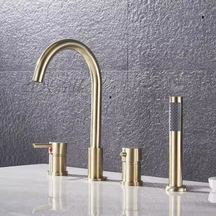 Copper Split-Body Vertical Four-Hole Bathtub Faucet