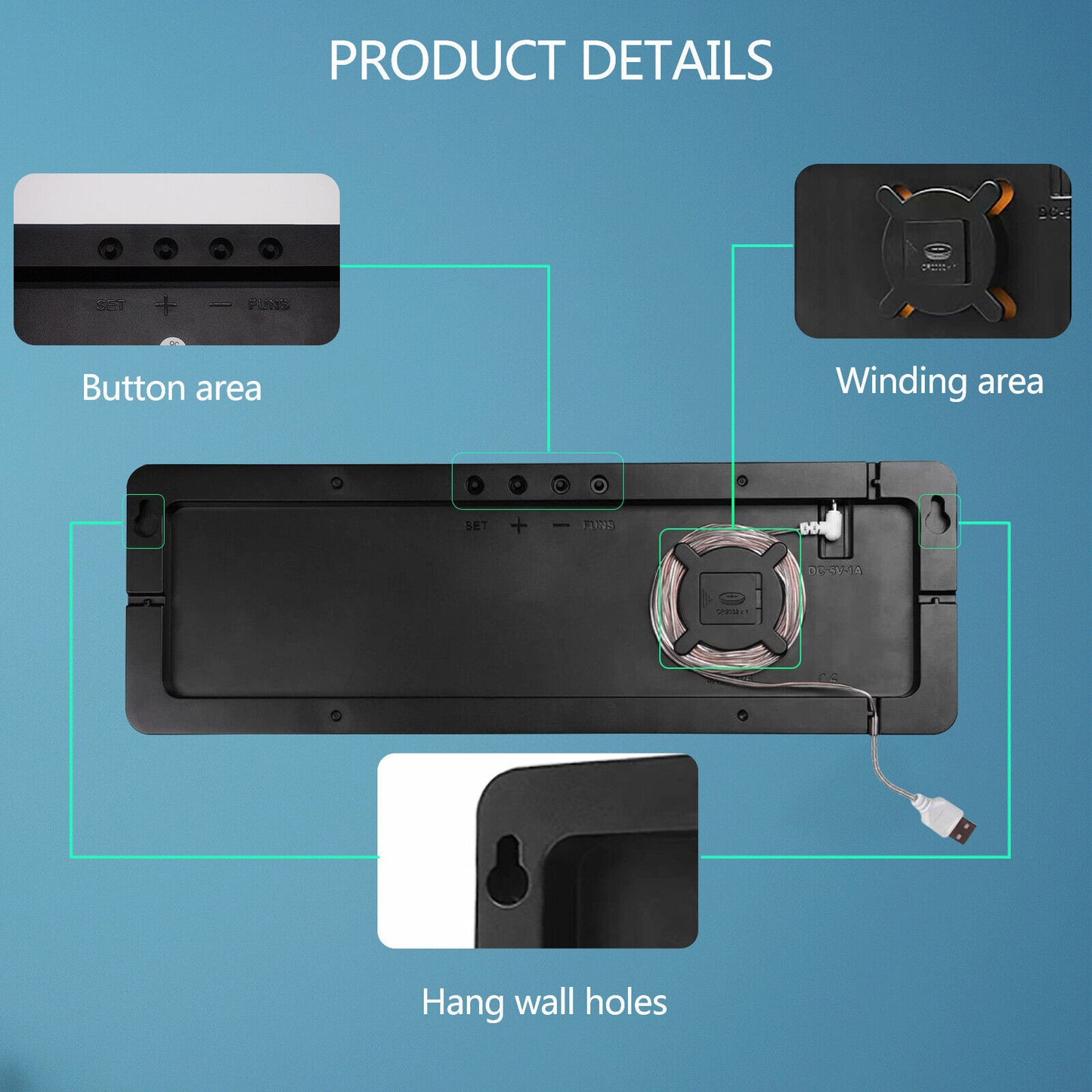 LED Large Big Jumbo Wall Desk Clock Digital Display With Calendar Temperature 16