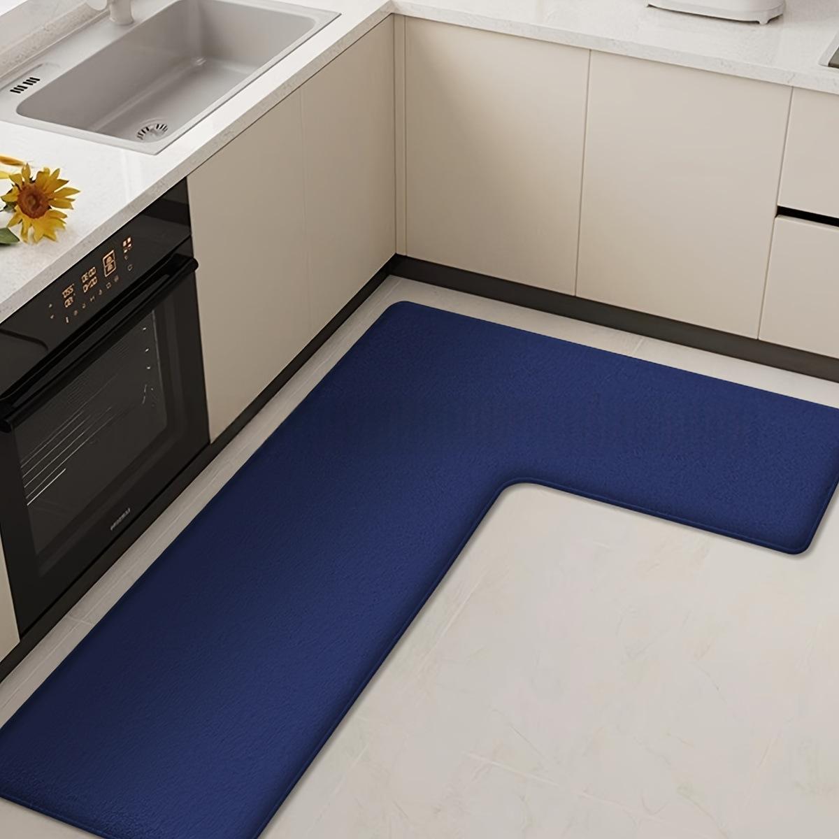Coral Fleece Floor Mat L-shaped Kitchen Rug Stain-resistant And Easy To Care For