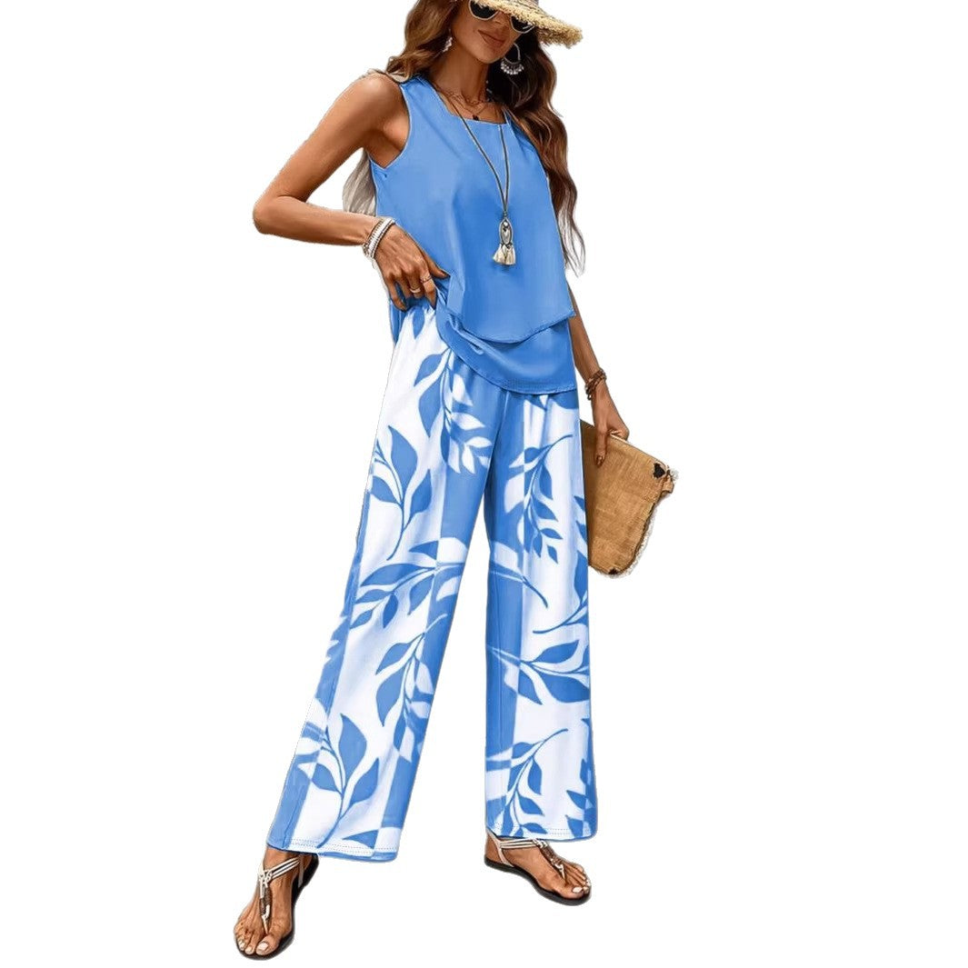 Summer Fashion Casual Women's Sleeveless Set