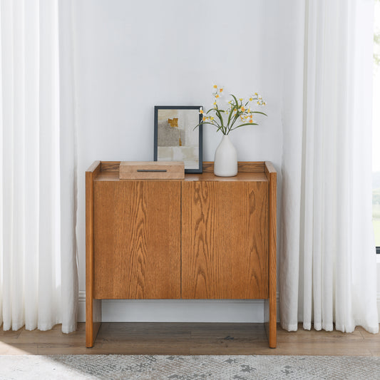 Walnut-colored Sideboard, Buffet Cabinet With Storage, Rustic Storage Cabinet For Entryway, Hallway, Living Room, Kitchen, Dining Room, 33.9x15 X31.5