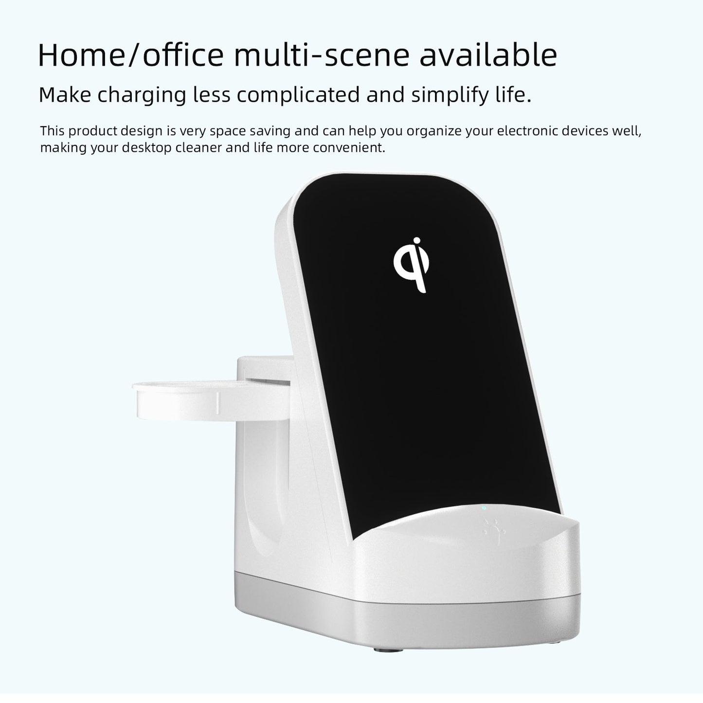 Intelligent Automatic Alignment Three-in-one Wireless Fast Charging Charger Comes With A Watch. The Wireless Charging Cable Is Fully Certified And Can Be Touched By Nightlight.
