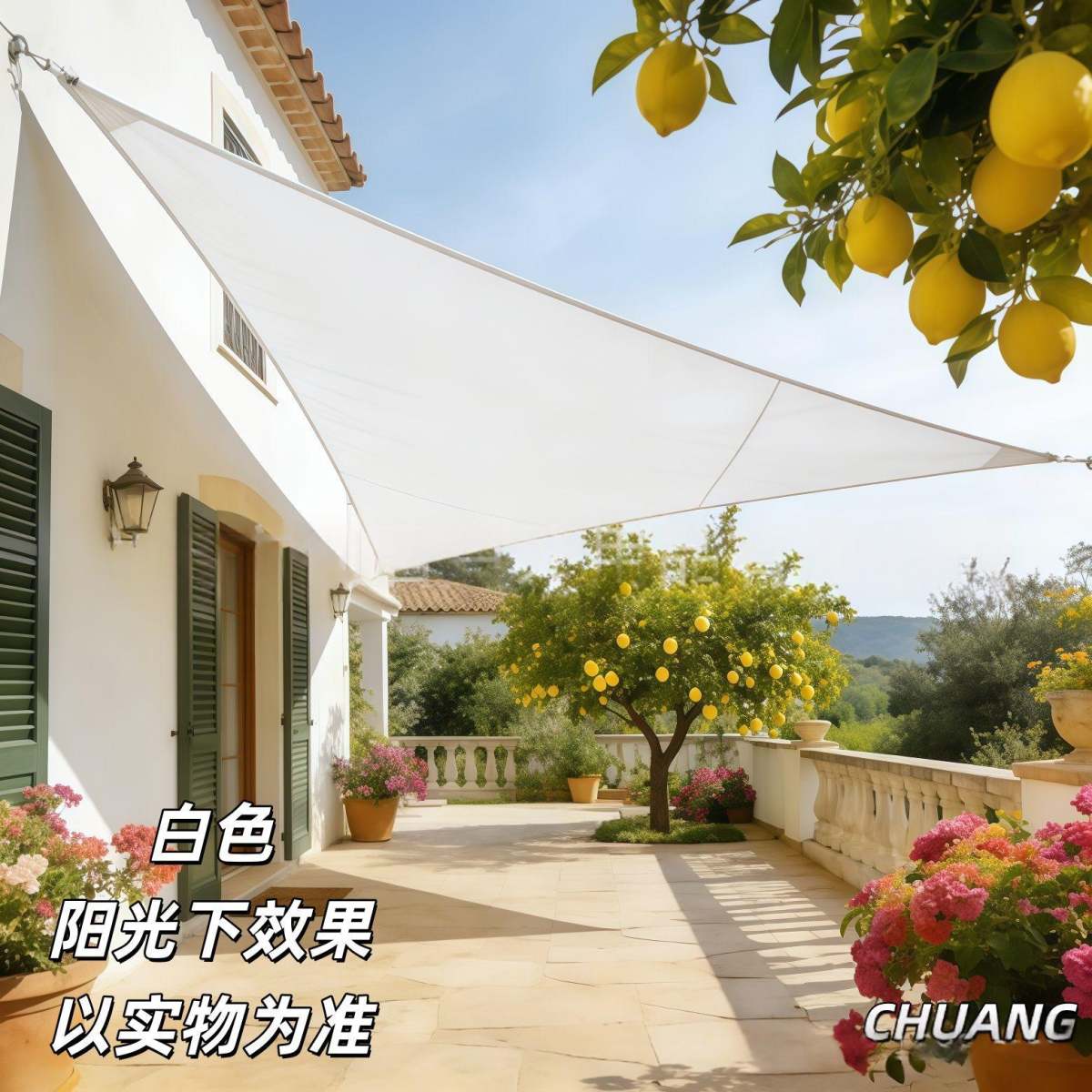 420D Triangular Sunshade Sail Awning Waterproof UV Resistant And Tearproof For Outdoor Use