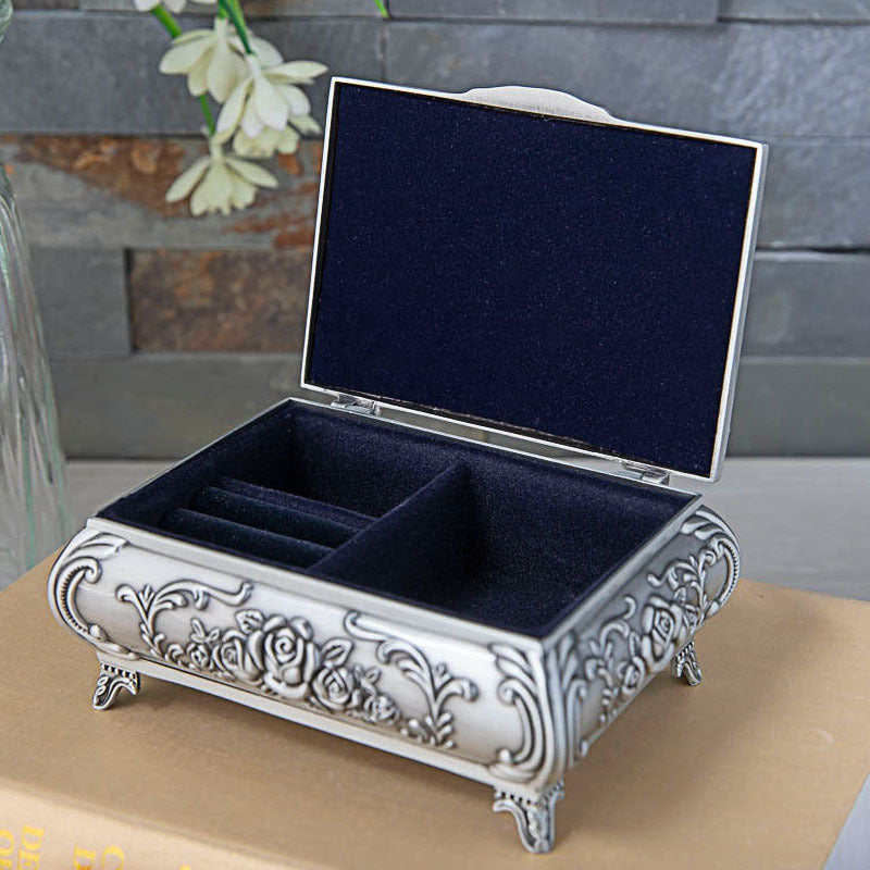 Retrostyle Jewelry Box For Necklaces Rings And Other Accessories Metal Storage Box With Lock And Clasp