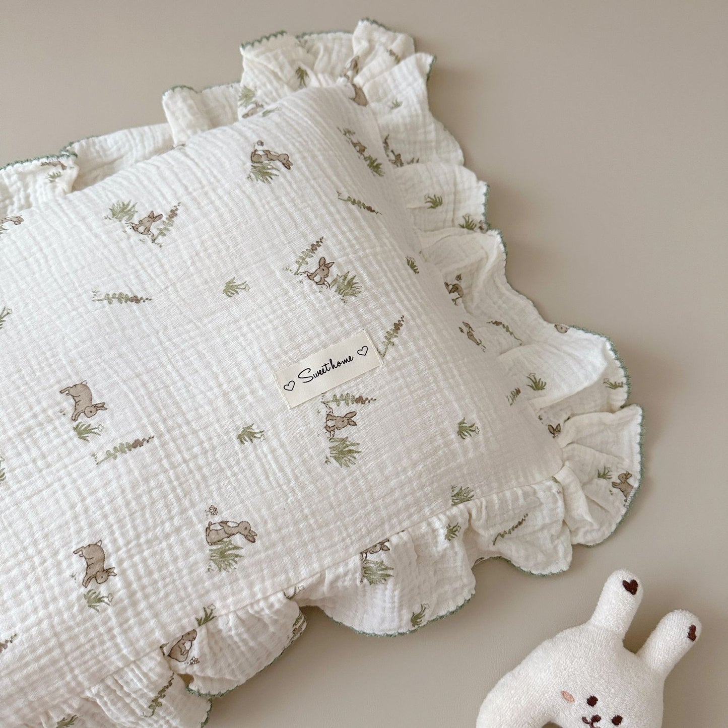 Korean-style Floral Cotton Gauze Pillowcase