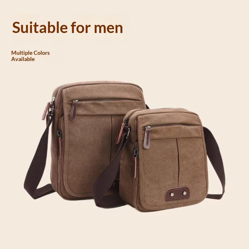 Mens And Womens Casual Small Crossbody Korean-style Canvas Bag For Outdoor Use