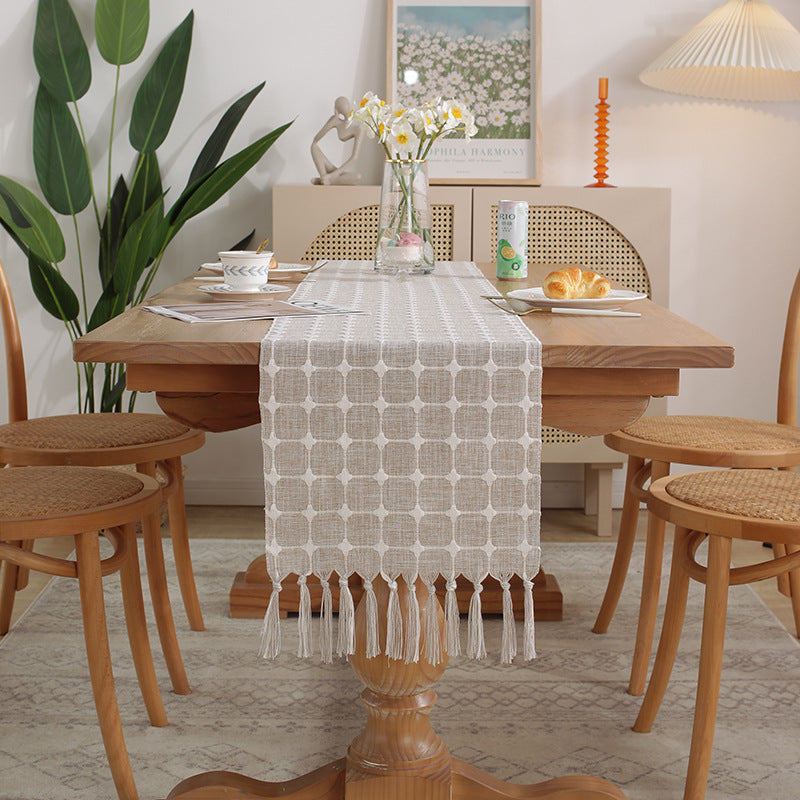 Modern Minimalist Tea TableCoffee Table Cloth, Cotton-Linen Table Runner