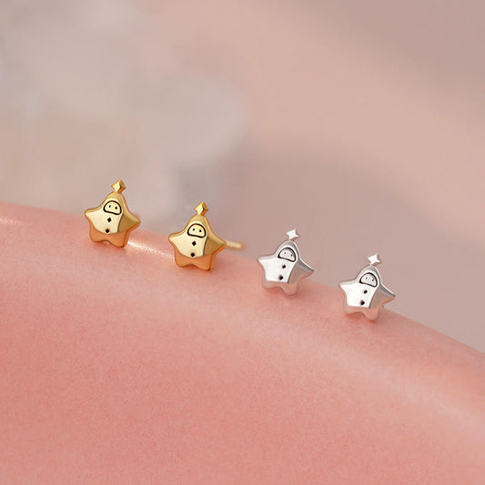 S999 Sterling Silver New-Style Star Stud Earrings