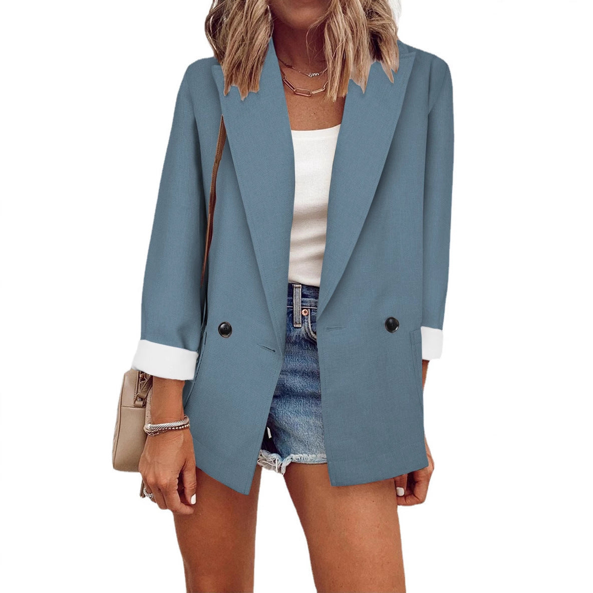 Fashionable New Fallwinter Solid-color Single-piece Blazer
