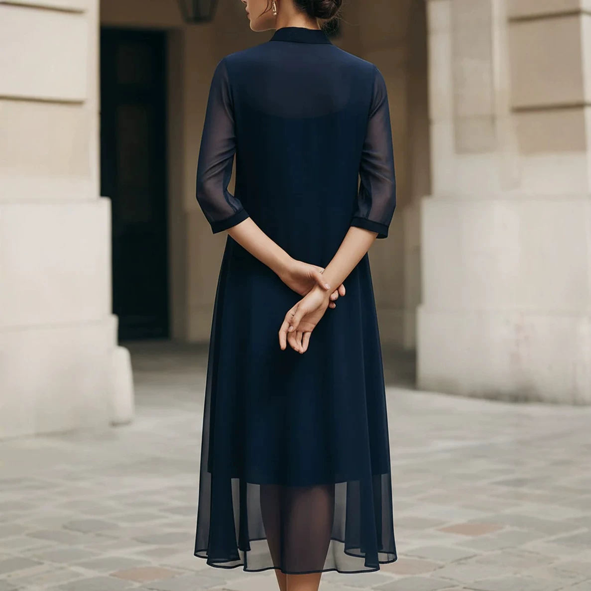 Best-selling Stylish And Elegant Chiffon-lined Dress For Women