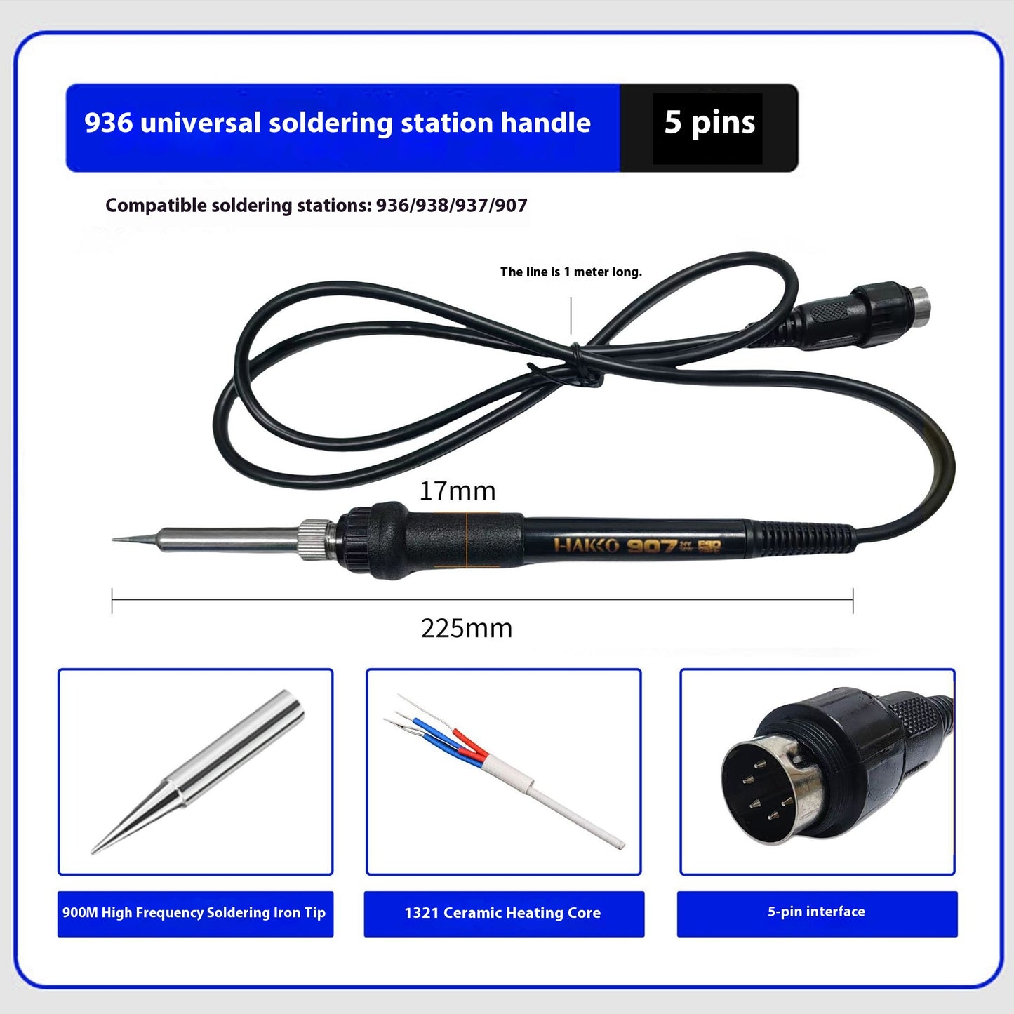 1322 1321-core 5-pin 5-hole Solder Soldering Pencil Handle Accessories