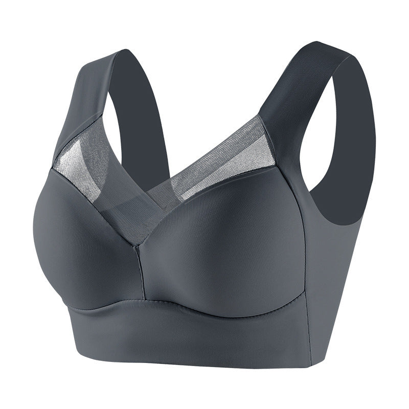 Plus Size Underwear Wireless Beauty Back Underwear Thin Push-up Adjustable Seamless Ice Silk Fixed Cup Bra Cross-border
